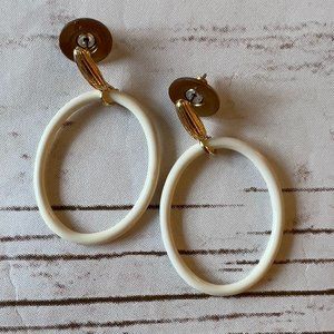 White Hoop Earrings